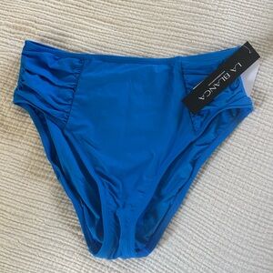 LA BLANCA Women's Turquoise Tummy Control Ruched-Side  Swimsuit Bottoms Size 8